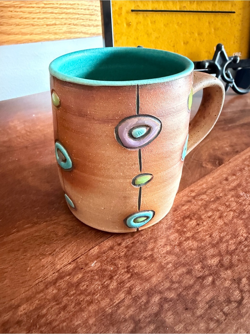 Sarah McCarty Handmade Ceramic Mug with Turquoise Interior